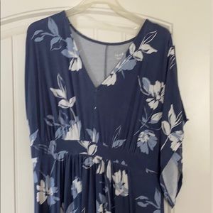 Blue maternity maxi dress